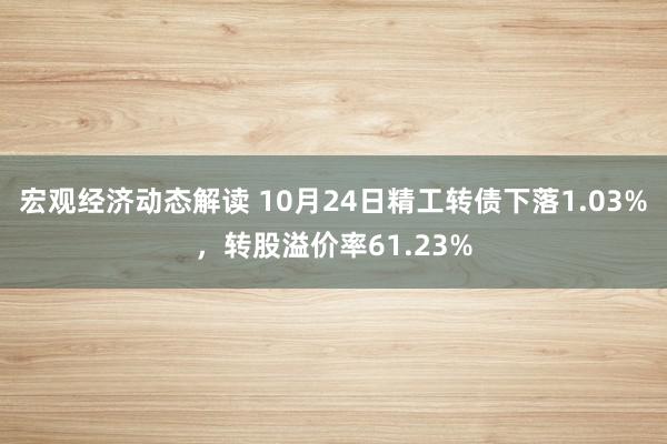 宏观经济动态解读 10月24日精工转债下落1.03%，转股溢价率61.23%