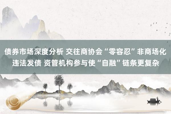 债券市场深度分析 交往商协会“零容忍”非商场化违法发债 资管机构参与使“自融”链条更复杂