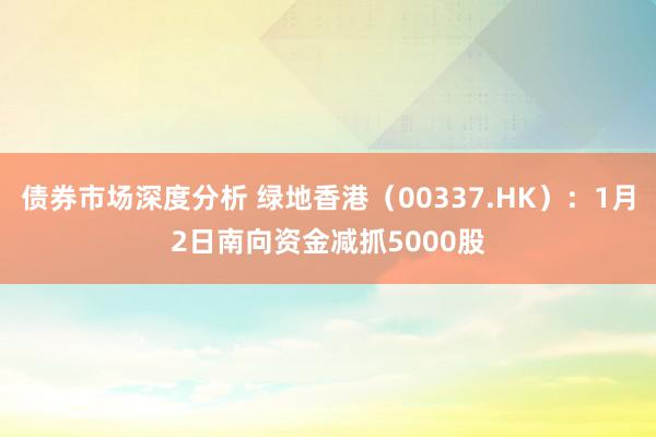 债券市场深度分析 绿地香港（00337.HK）：1月2日南向资金减抓5000股