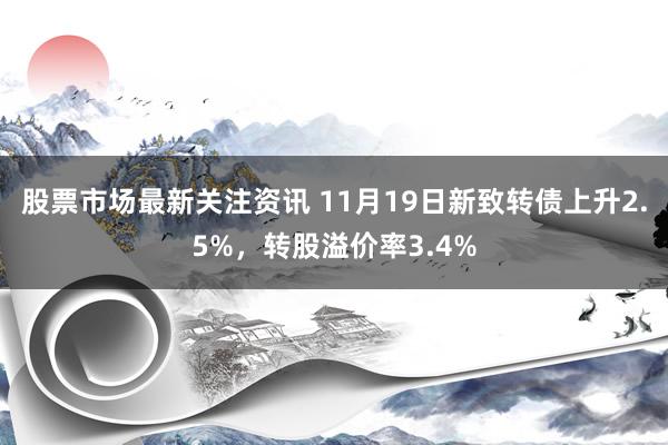 股票市场最新关注资讯 11月19日新致转债上升2.5%，转股溢价率3.4%