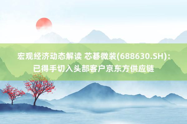 宏观经济动态解读 芯碁微装(688630.SH)：已得手切入头部客户京东方供应链