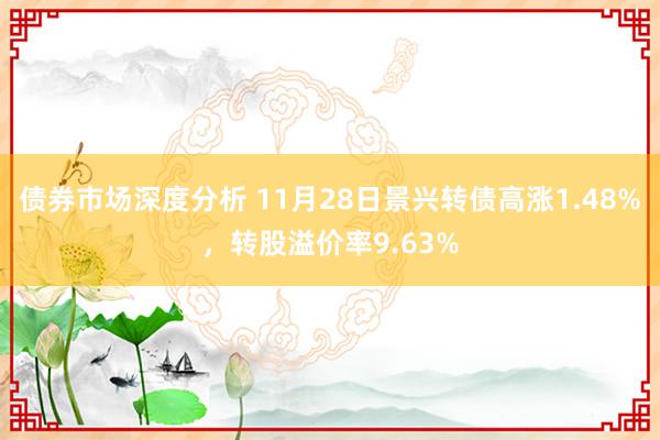 债券市场深度分析 11月28日景兴转债高涨1.48%，转股溢价率9.63%