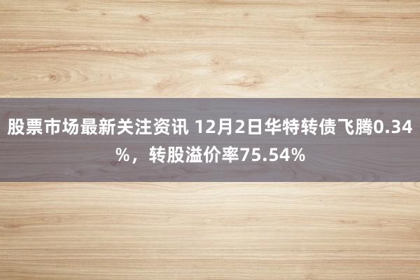 股票市场最新关注资讯 12月2日华特转债飞腾0.34%，转股溢价率75.54%