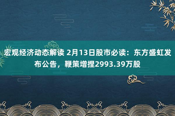 宏观经济动态解读 2月13日股市必读：东方盛虹发布公告，鞭策增捏2993.39万股