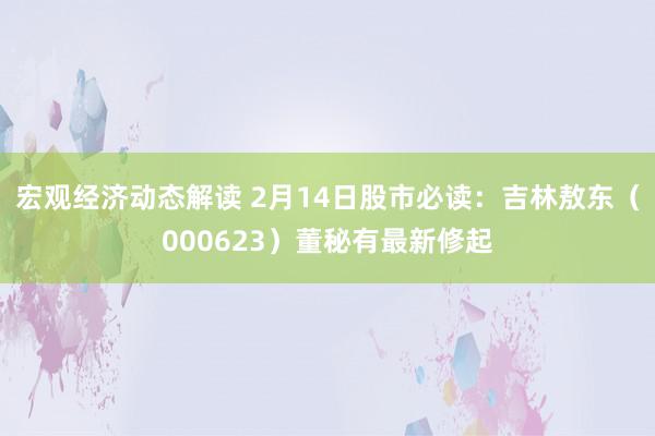 宏观经济动态解读 2月14日股市必读：吉林敖东（000623）董秘有最新修起