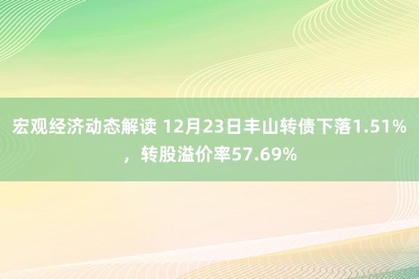 宏观经济动态解读 12月23日丰山转债下落1.51%，转股溢价率57.69%