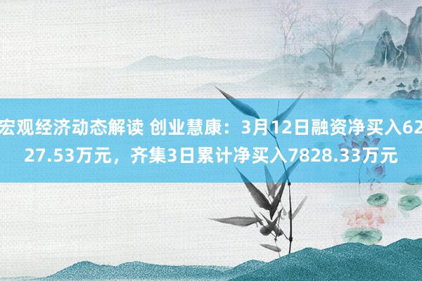 宏观经济动态解读 创业慧康：3月12日融资净买入6227.53万元，齐集3日累计净买入7828.33万元