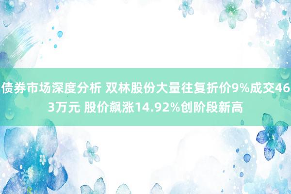 债券市场深度分析 双林股份大量往复折价9%成交463万元 股价飙涨14.92%创阶段新高