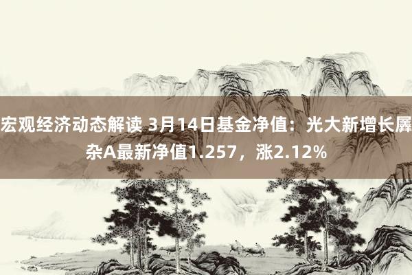 宏观经济动态解读 3月14日基金净值：光大新增长羼杂A最新净值1.257，涨2.12%